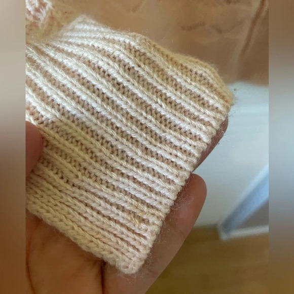 Hannah Open Weave Knit Chevron Sweater Barbie Pink Crew Neck Pastel Size Medium - Picture 6 of 9